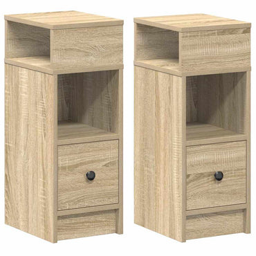 vidaXL Tables de chevet 2 pcs avec tiroir Chêne Sonoma 25x31x66 cm