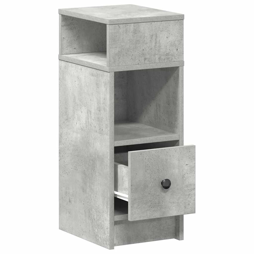 vidaXL Nachttisch mit Schublade Betongrau 25x31x66 cm