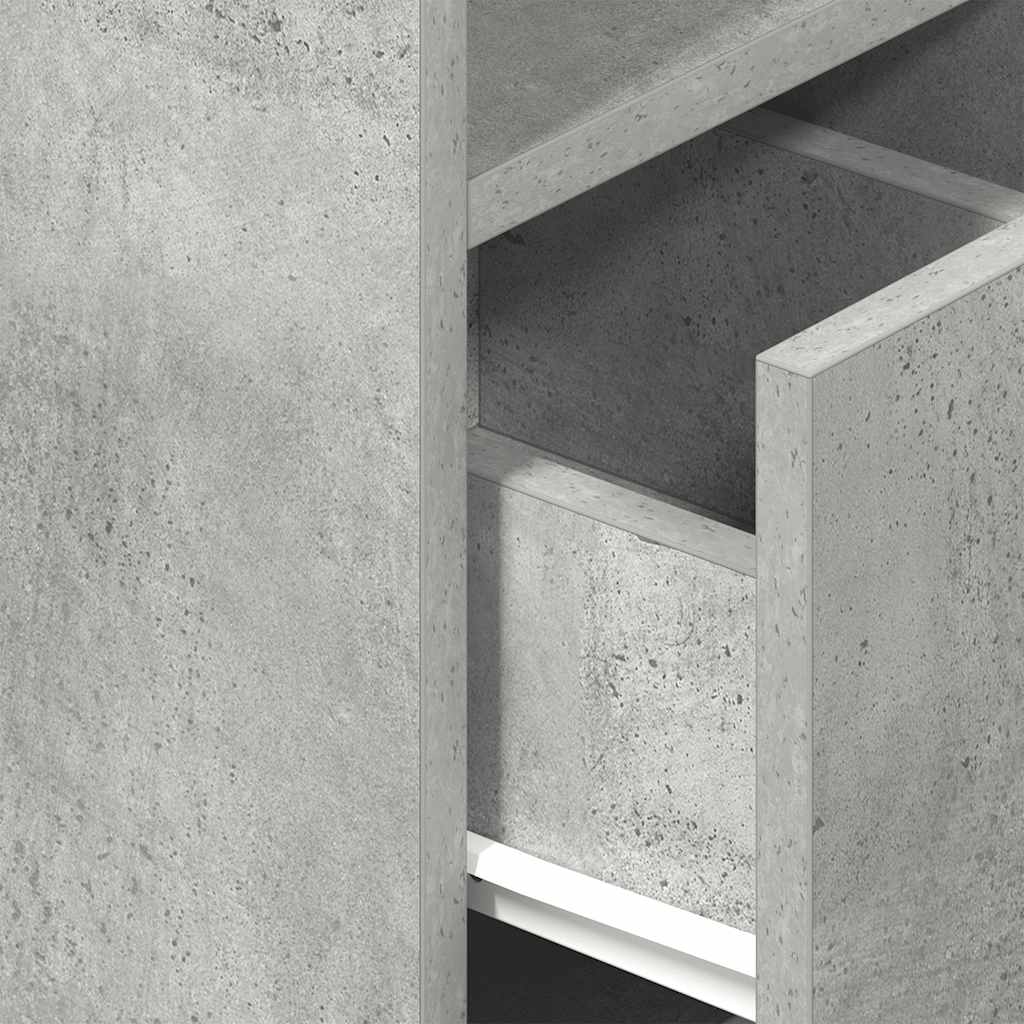 vidaXL Nachttisch mit Schublade Betongrau 25x31x66 cm