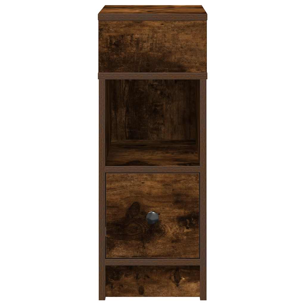 vidaXL Table de chevet avec tiroir chêne fumé 25x31x66 cm