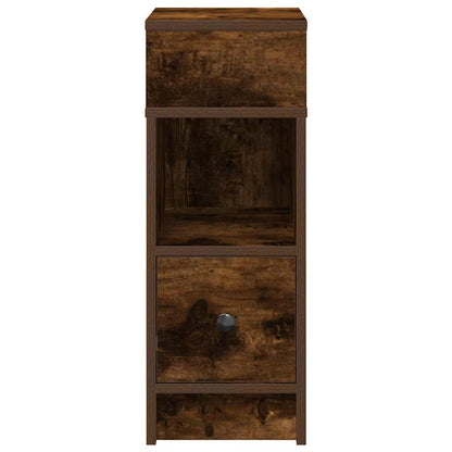 vidaXL Table de chevet avec tiroir chêne fumé 25x31x66 cm
