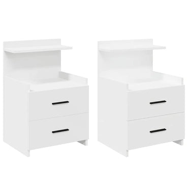 vidaXL Nachttische 2 Stk. mit 2 Schubladen Weiß 40x36,5x62 cm