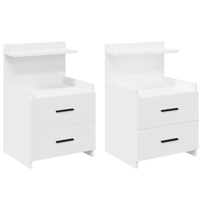 vidaXL Nachttische 2 Stk. mit 2 Schubladen Weiß 40x36,5x62 cm