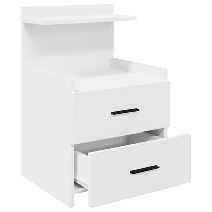 vidaXL Nachttische 2 Stk. mit 2 Schubladen Weiß 40x36,5x62 cm