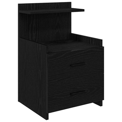 vidaXL Nachttisch mit 2 Schubladen Schwarz 40x36,5x62 cm