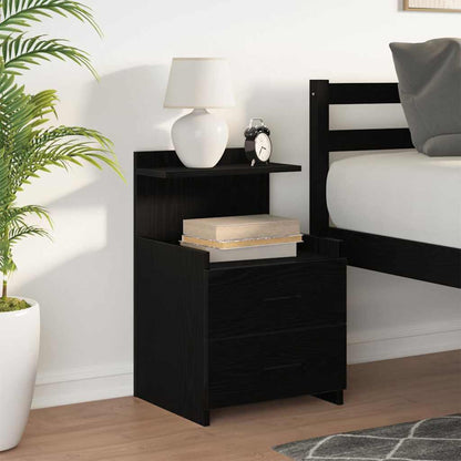 vidaXL Nachttisch mit 2 Schubladen Schwarz 40x36,5x62 cm