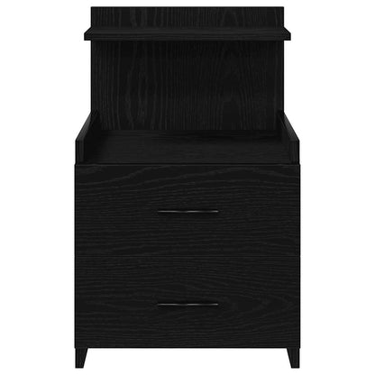 vidaXL Nachttisch mit 2 Schubladen Schwarz 40x36,5x62 cm
