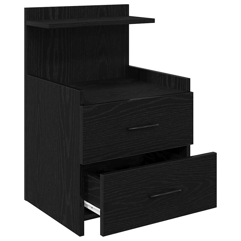 vidaXL Nachttisch mit 2 Schubladen Schwarz 40x36,5x62 cm