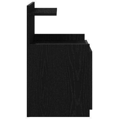 vidaXL Nachttisch mit 2 Schubladen Schwarz 40x36,5x62 cm