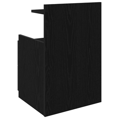vidaXL Nachttisch mit 2 Schubladen Schwarz 40x36,5x62 cm