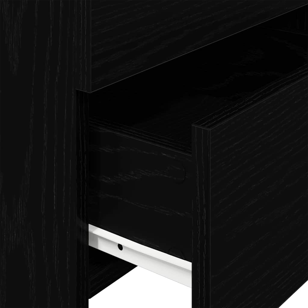 vidaXL Nachttisch mit 2 Schubladen Schwarz 40x36,5x62 cm