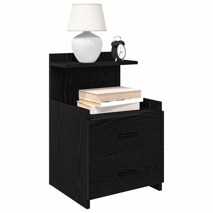 vidaXL Nachttisch mit 2 Schubladen Schwarz 40x36,5x62 cm