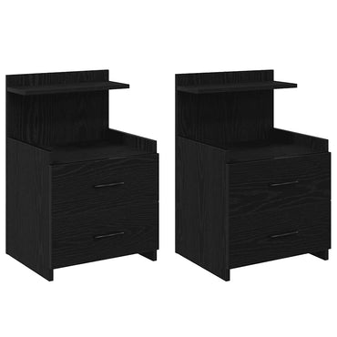 vidaXL Nachttische 2 Stk. mit 2 Schubladen Schwarz 40x36,5x62 cm