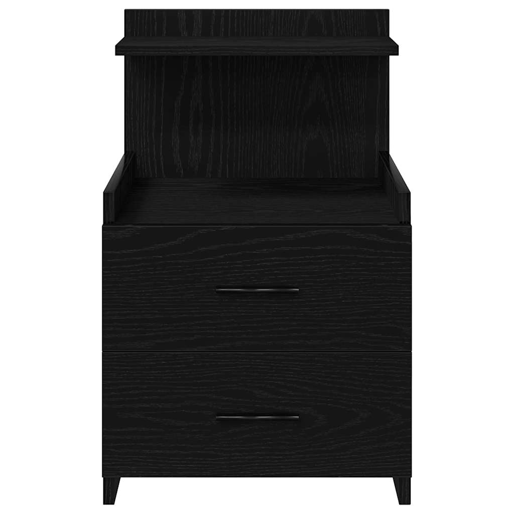 vidaXL Nachttische 2 Stk. mit 2 Schubladen Schwarz 40x36,5x62 cm