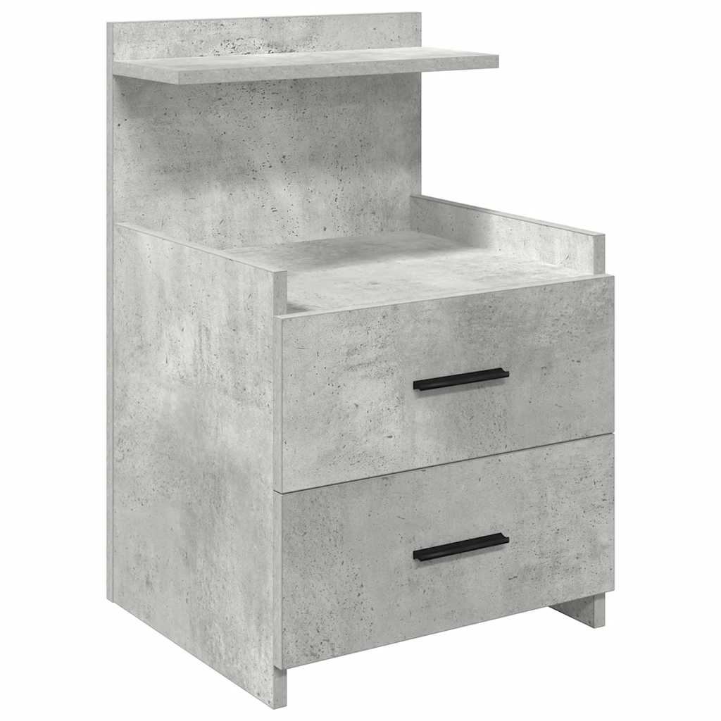vidaXL Nachttisch mit 2 Schubladen Betongrau 40x36,5x62 cm