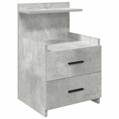 vidaXL Nachttisch mit 2 Schubladen Betongrau 40x36,5x62 cm