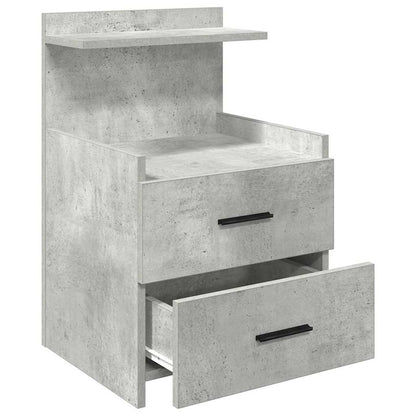 vidaXL Nachttisch mit 2 Schubladen Betongrau 40x36,5x62 cm