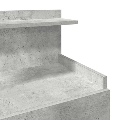 vidaXL Nachttisch mit 2 Schubladen Betongrau 40x36,5x62 cm