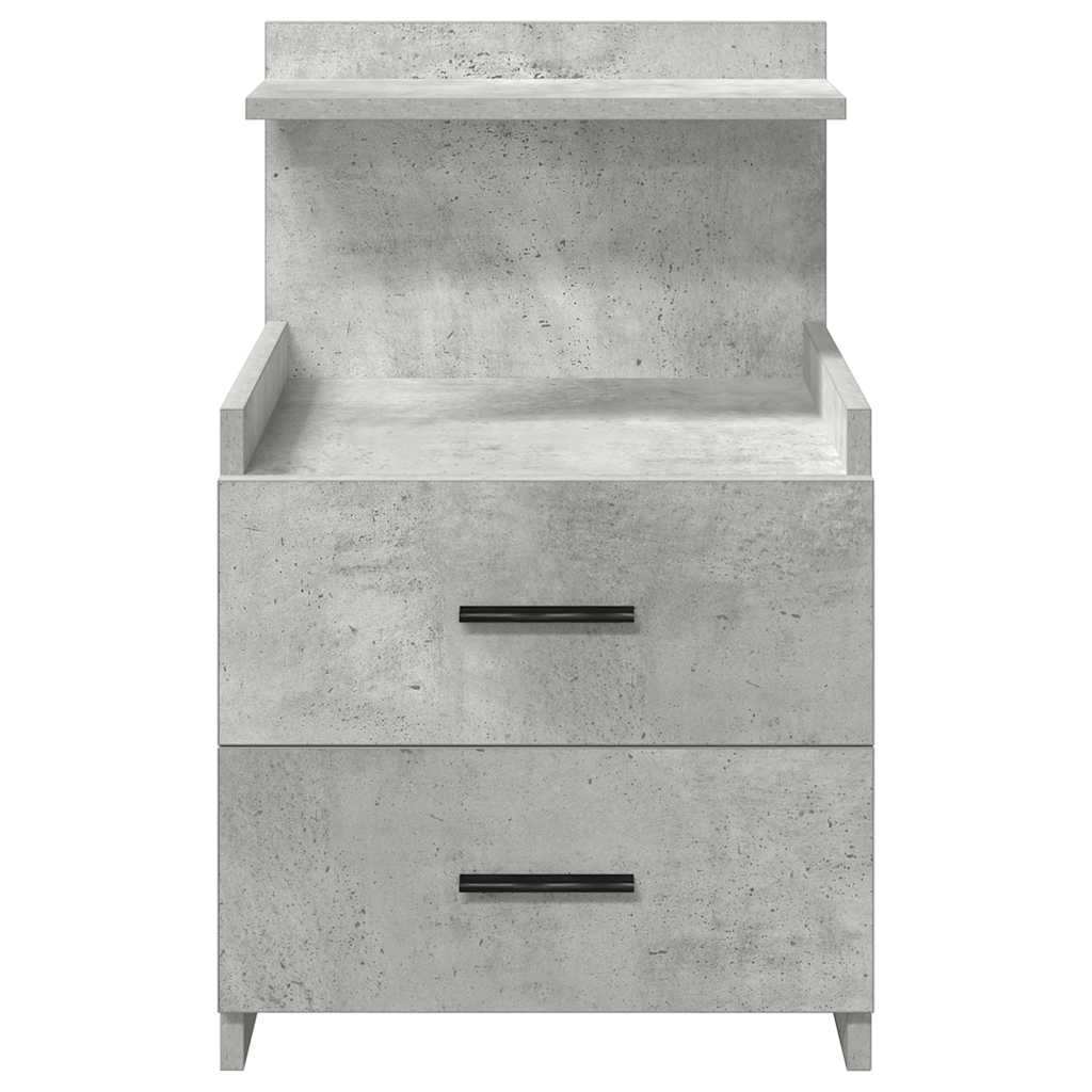 vidaXL Nachttische 2 Stk. mit 2 Schubladen Betongrau 40x36,5x62 cm