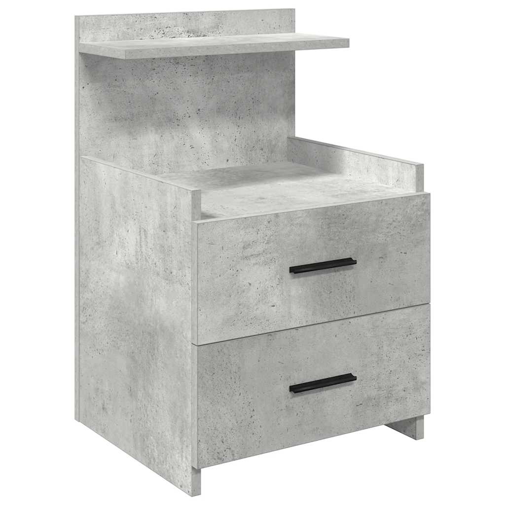 vidaXL Nachttische 2 Stk. mit 2 Schubladen Betongrau 40x36,5x62 cm