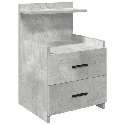 vidaXL Nachttische 2 Stk. mit 2 Schubladen Betongrau 40x36,5x62 cm
