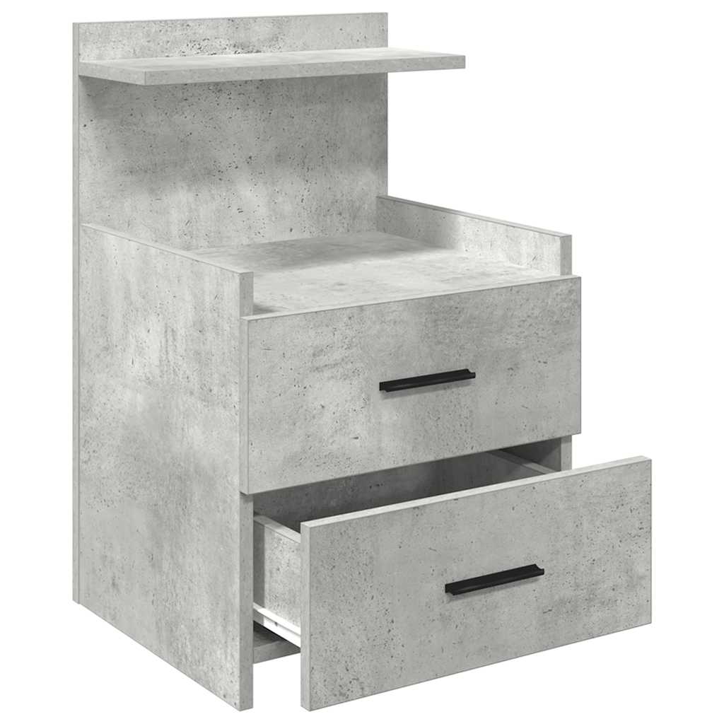 vidaXL Nachttische 2 Stk. mit 2 Schubladen Betongrau 40x36,5x62 cm