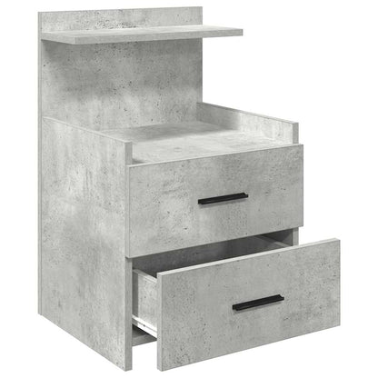 vidaXL Nachttische 2 Stk. mit 2 Schubladen Betongrau 40x36,5x62 cm