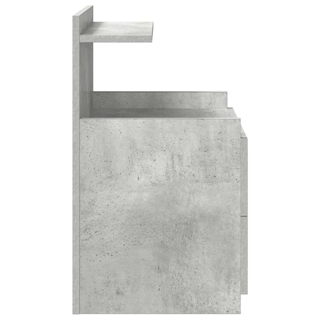 vidaXL Nachttische 2 Stk. mit 2 Schubladen Betongrau 40x36,5x62 cm