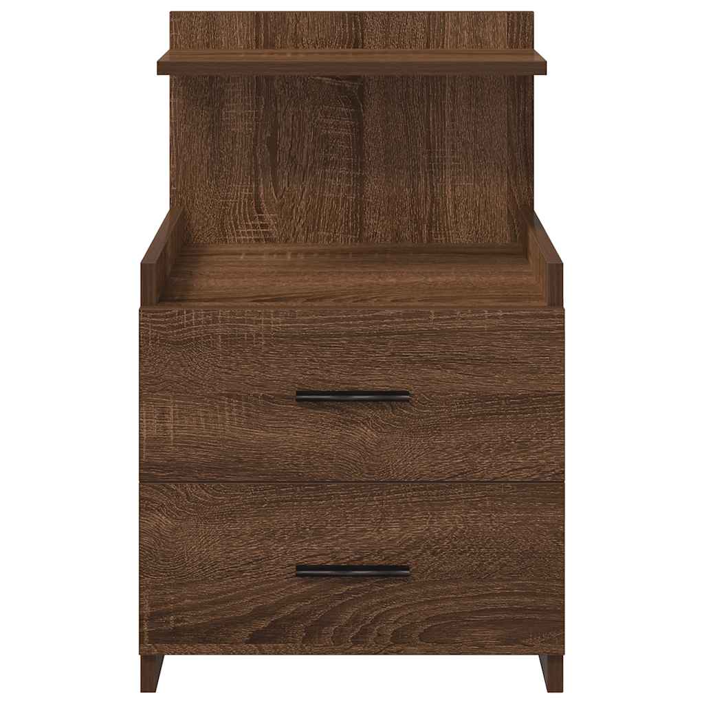 vidaXL Nachttische 2 Stk. mit 2 Schubladen Braun Eichen-Optik 40x36,5x62 cm