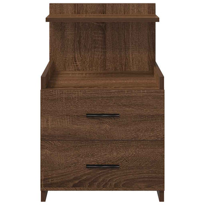 vidaXL Nachttische 2 Stk. mit 2 Schubladen Braun Eichen-Optik 40x36,5x62 cm