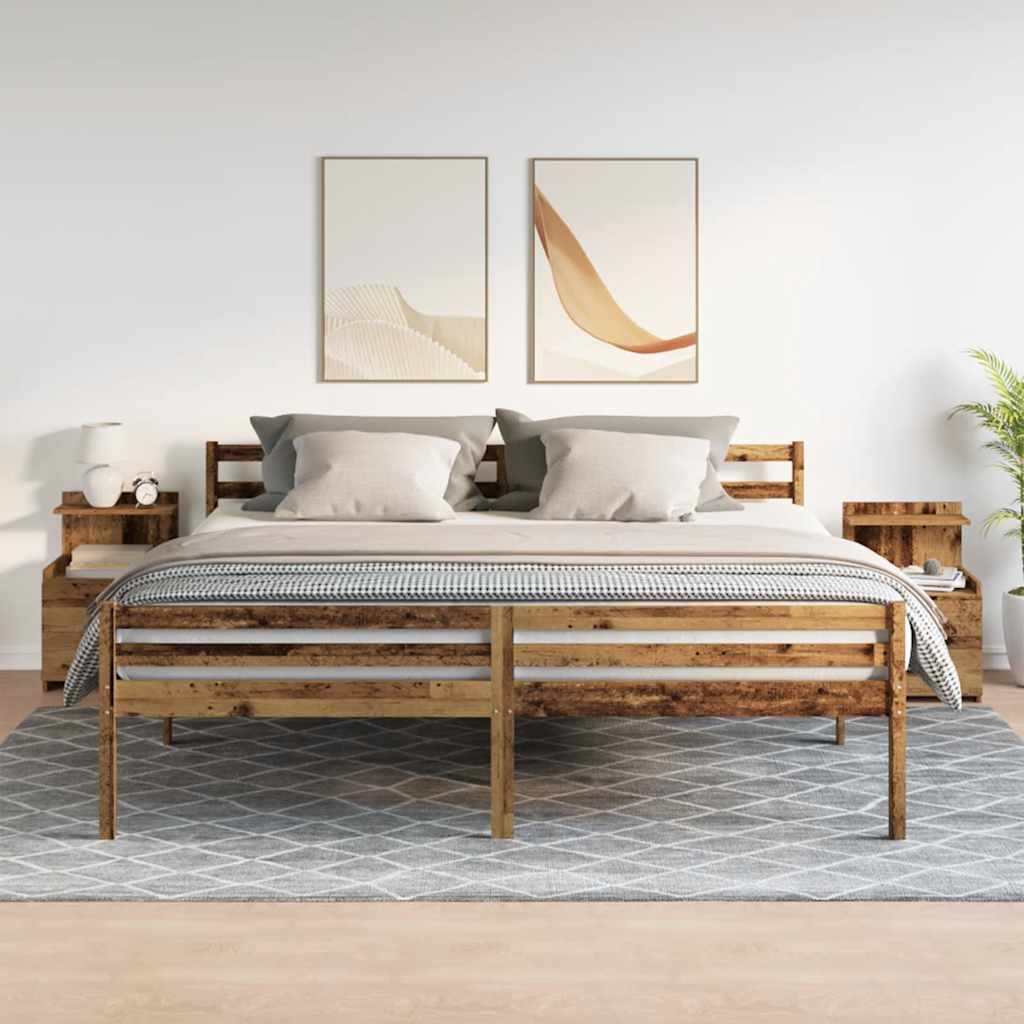vidaXL Nachttische 2 Stk. mit 2 Schubladen Altholz-Optik 40x36,5x62 cm