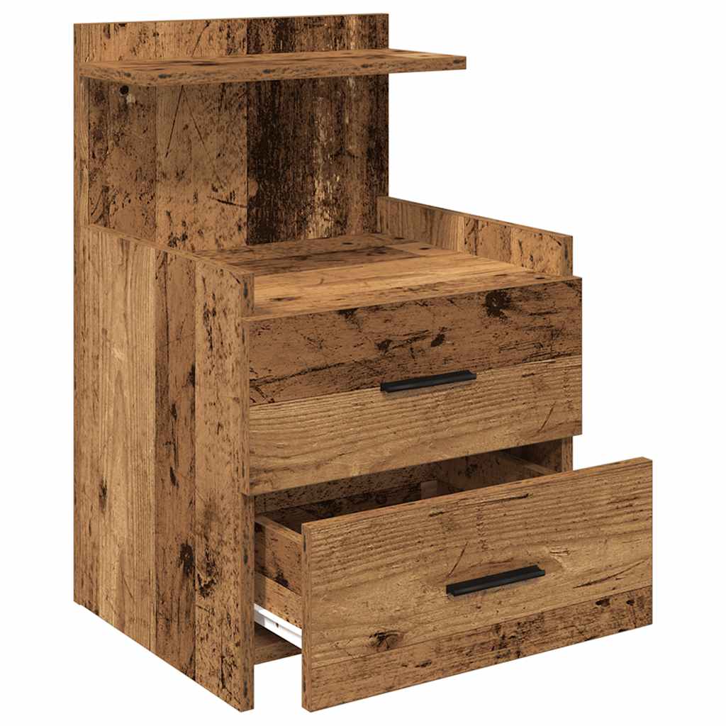 vidaXL Nachttische 2 Stk. mit 2 Schubladen Altholz-Optik 40x36,5x62 cm