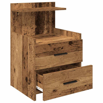 vidaXL Nachttische 2 Stk. mit 2 Schubladen Altholz-Optik 40x36,5x62 cm