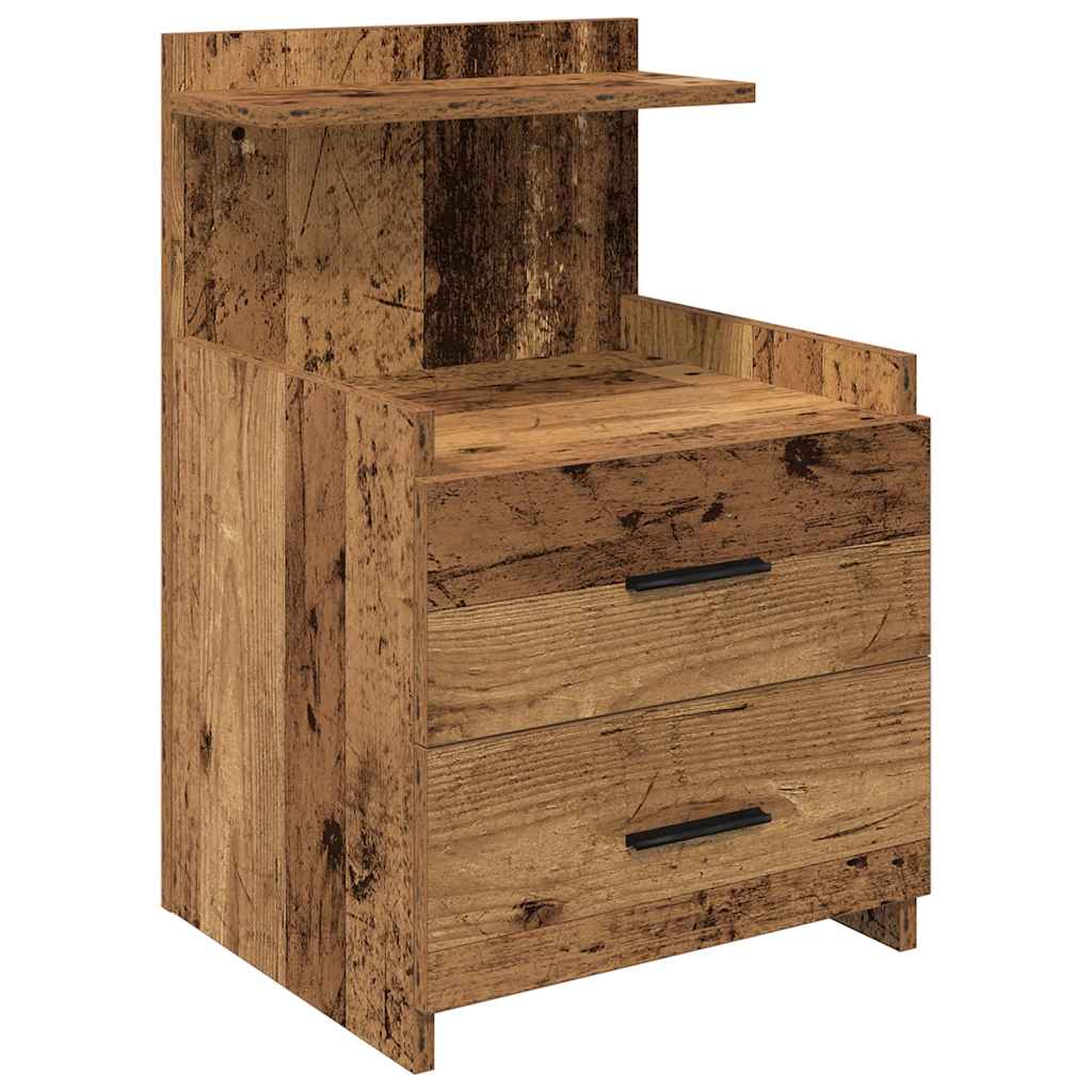 vidaXL Nachttische 2 Stk. mit 2 Schubladen Altholz-Optik 40x36,5x62 cm