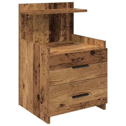 vidaXL Nachttische 2 Stk. mit 2 Schubladen Altholz-Optik 40x36,5x62 cm
