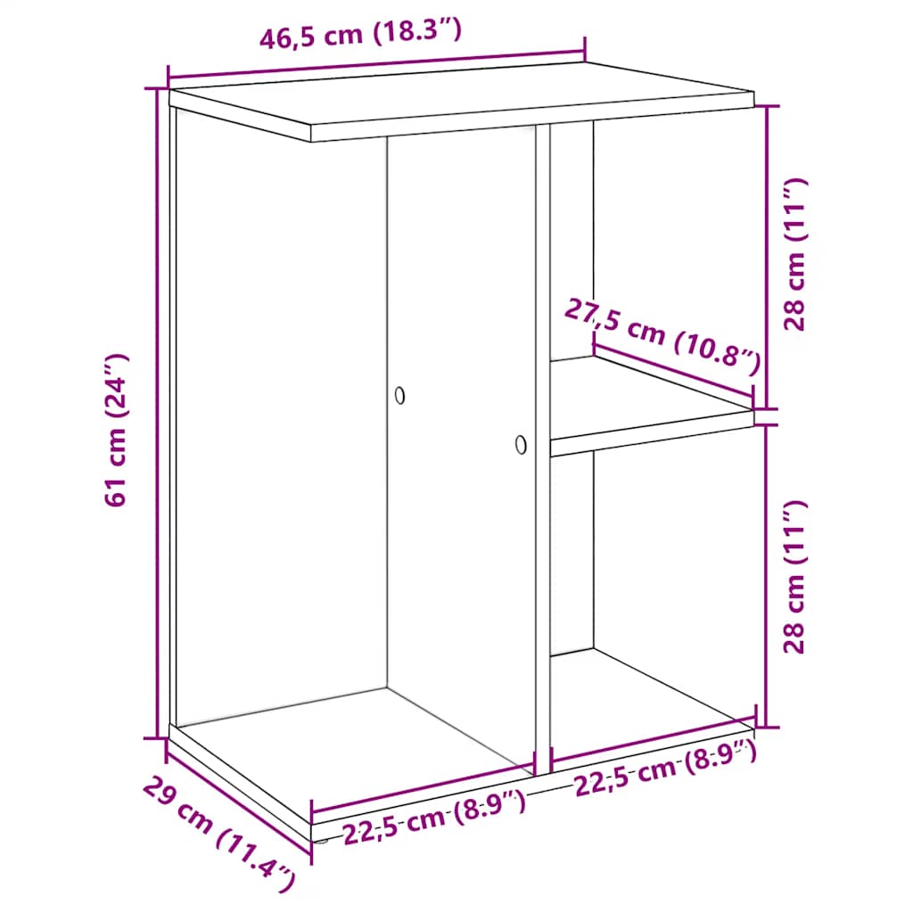 vidaXL Nachttisch Weiß 46,5x29x61 cm Holzwerkstoff