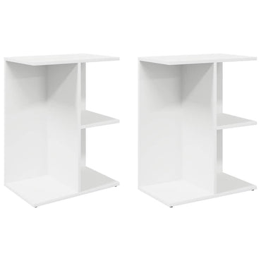 vidaXL Nachttische 2 Stk. Weiß 46,5x29x61 cm Holzwerkstoff