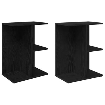 vidaXL Nachttische 2 Stk. Schwarz Eichen-Optik 46,5x29x61 cm