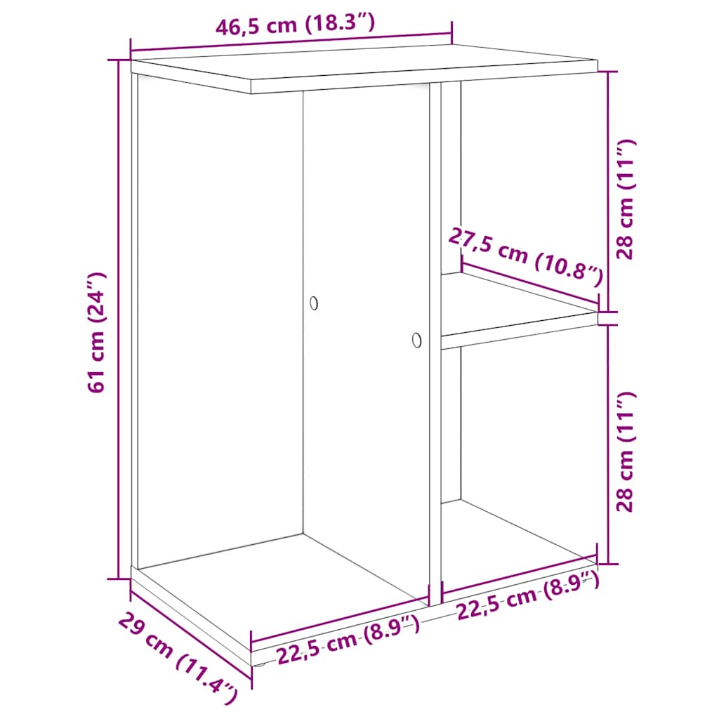 vidaXL Nachttisch Betongrau 46,5x29x61 cm Holzwerkstoff