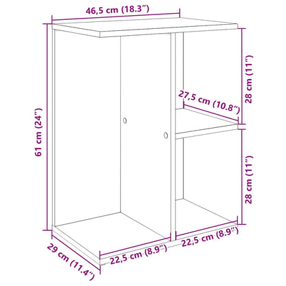 vidaXL Nachttisch Räuchereiche 46,5x29x61 cm Holzwerkstoff
