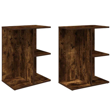 vidaXL Nachttische 2 Stk. Räuchereiche 46,5x29x61 cm Holzwerkstoff