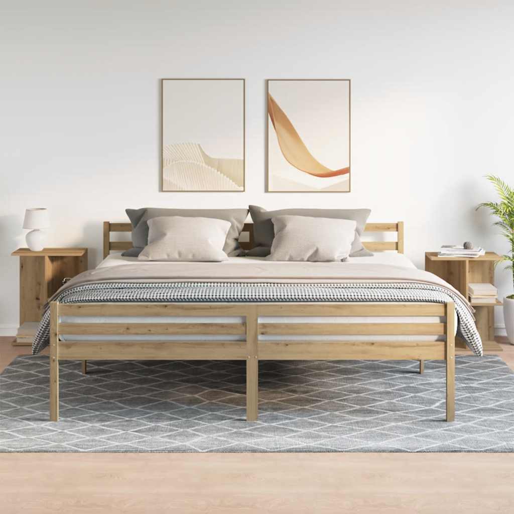 vidaXL Nachttische 2 Stk. Artisan-Eiche 46,5x29x61 cm Holzwerkstoff