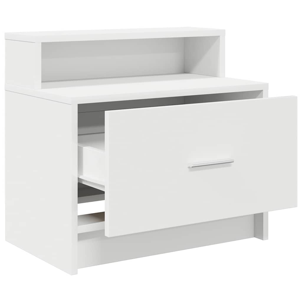 vidaXL Nachttische mit Schublade 2 Stk. Weiß 51x31x47 cm