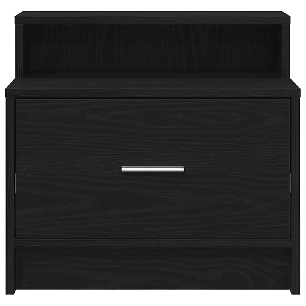 vidaXL Nachttisch mit Schublade Schwarz Eichen-Optik 51x31x47 cm