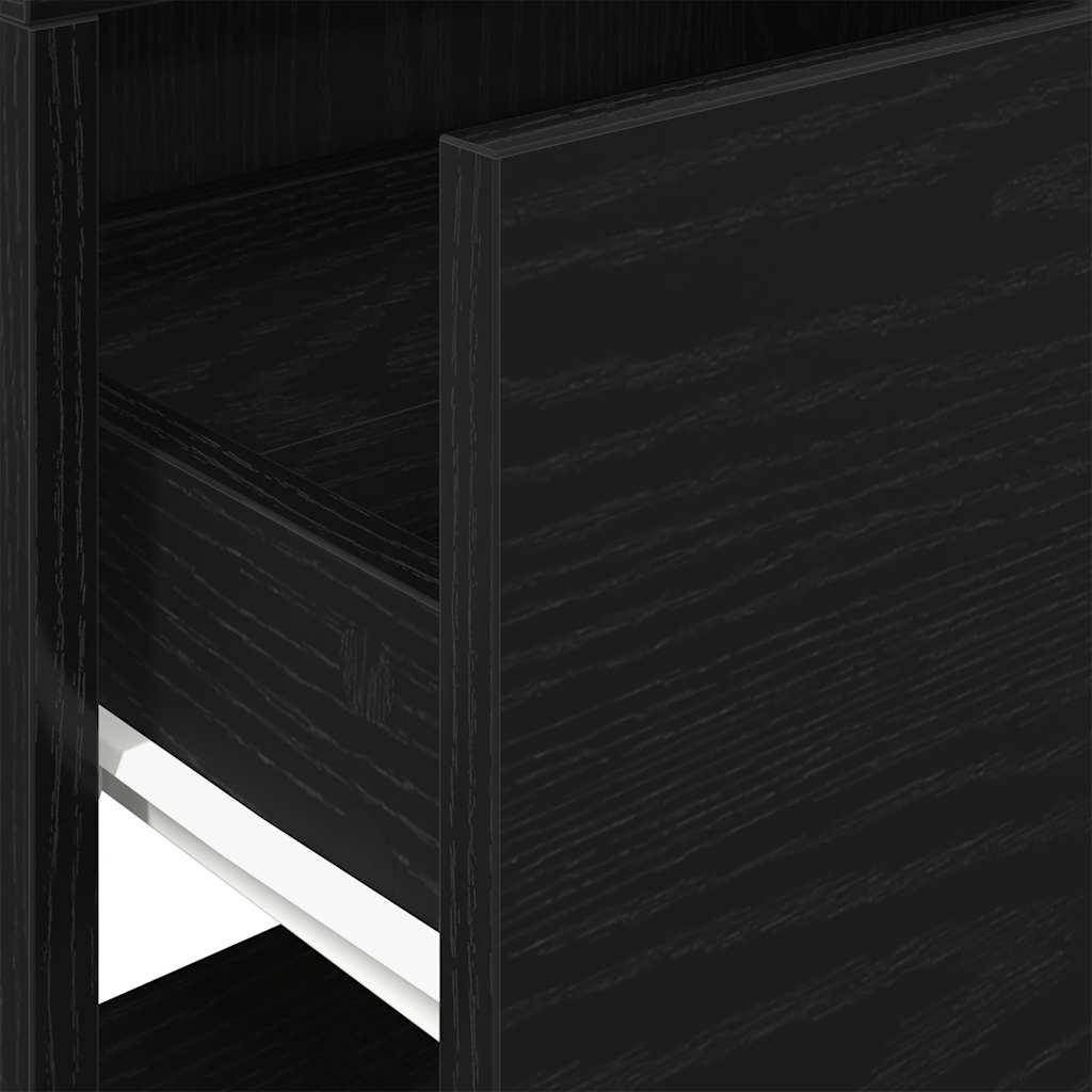 vidaXL Nachttische mit Schublade 2Stk. Schwarz Eichen-Optik 51x31x47cm