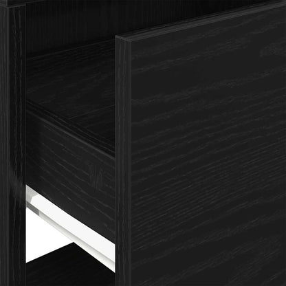 vidaXL Nachttische mit Schublade 2Stk. Schwarz Eichen-Optik 51x31x47cm