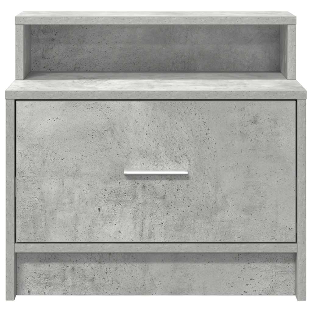 vidaXL Nachttisch mit Schublade Betongrau 51x31x47 cm