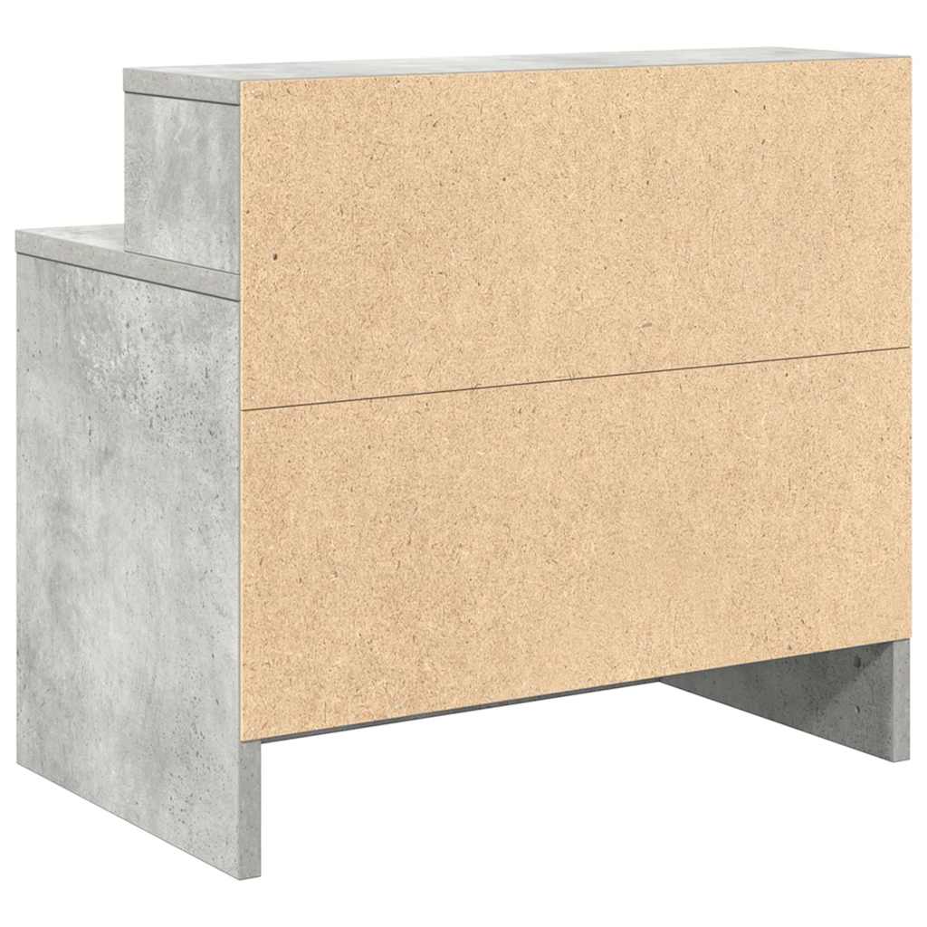 vidaXL Nachttische mit Schublade 2 Stk. Betongrau 51x31x47 cm