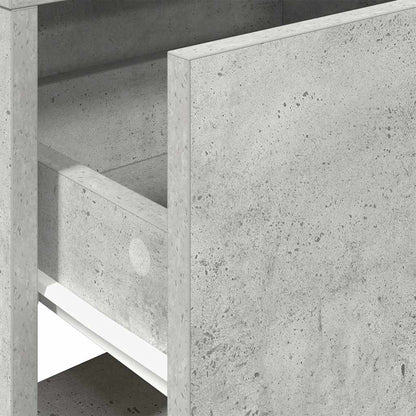vidaXL Nachttische mit Schublade 2 Stk. Betongrau 51x31x47 cm