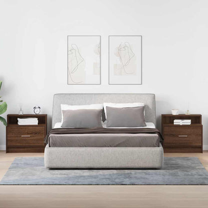 vidaXL Nachttische mit Schublade 2 Stk. Braun Eichen-Optik 51x31x47 cm